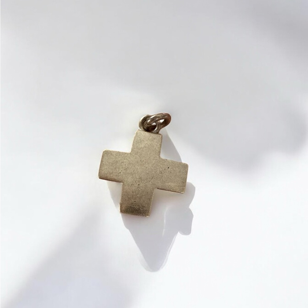 Vintage sterling Silver 925 Solid Cross charm pendant